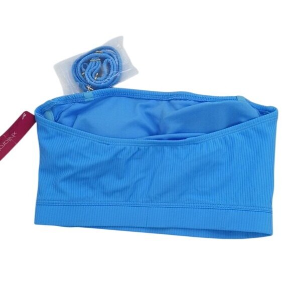 Xhilaration Bikini Top Bralette Vibrant Blue Ribbed Womens Size Small - Picture 3 of 5